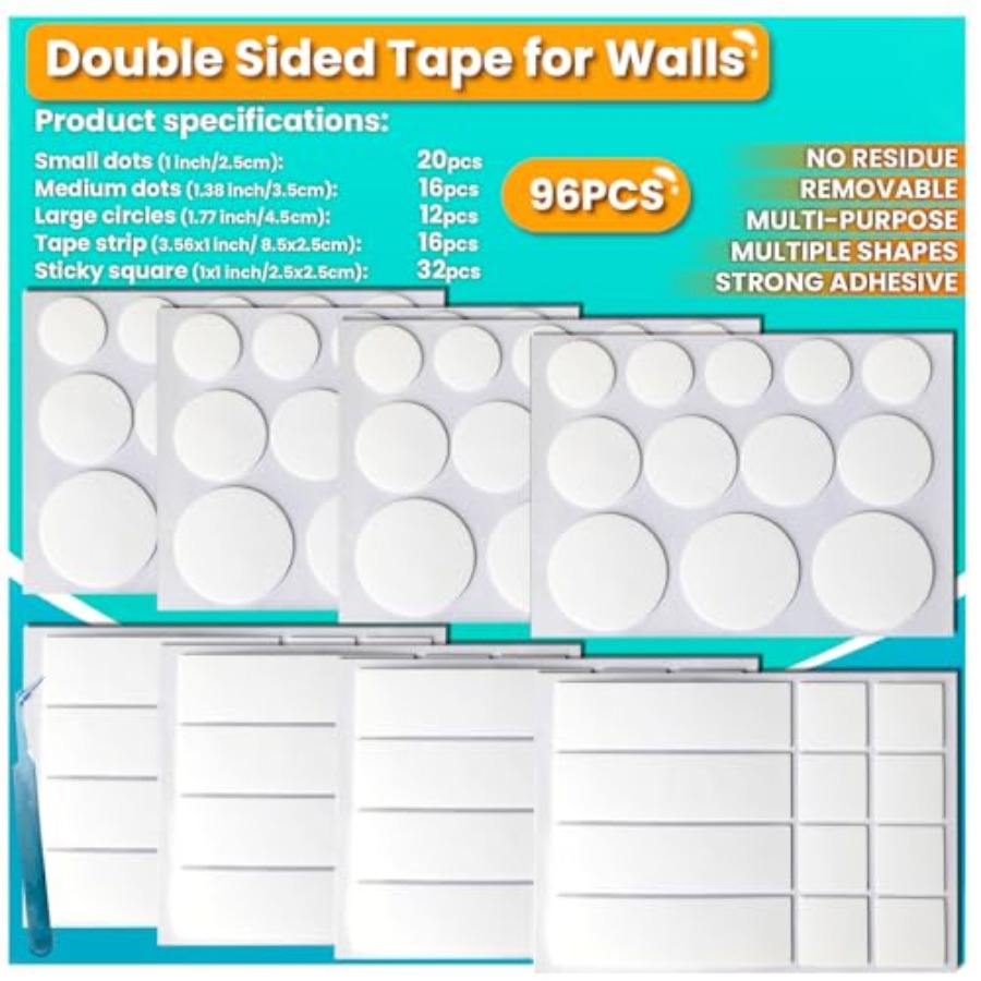Double Sided Tape for Walls, P - Picture Hanging Strip ulasan dan harga