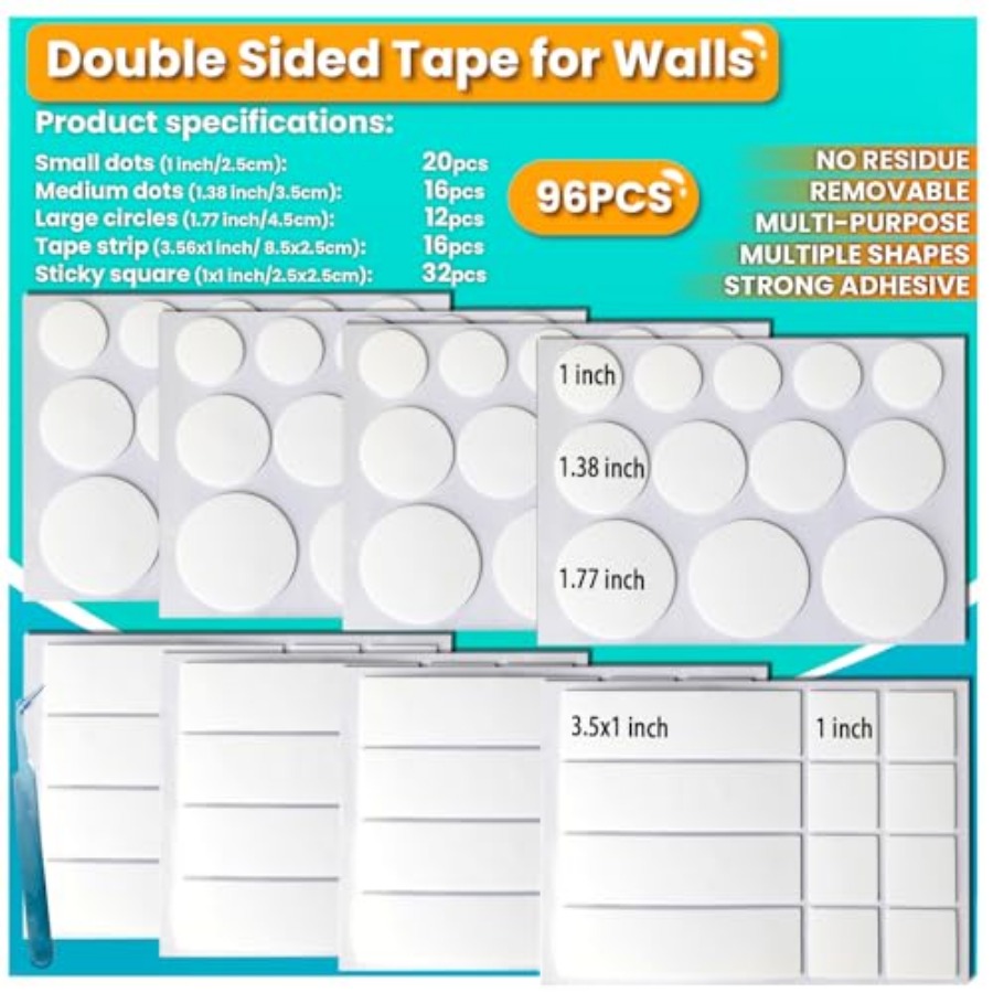 Double Sided Tape for Walls, P - Picture Hanging Strip ulasan dan harga