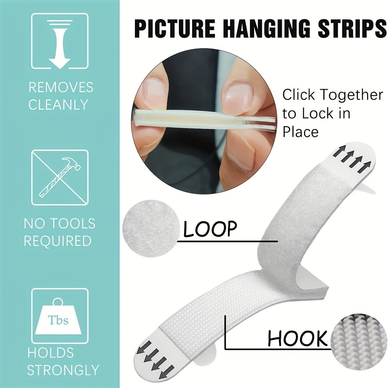 Removable No Residue Hook Loop - Picture Hanging Strip ulasan dan harga
