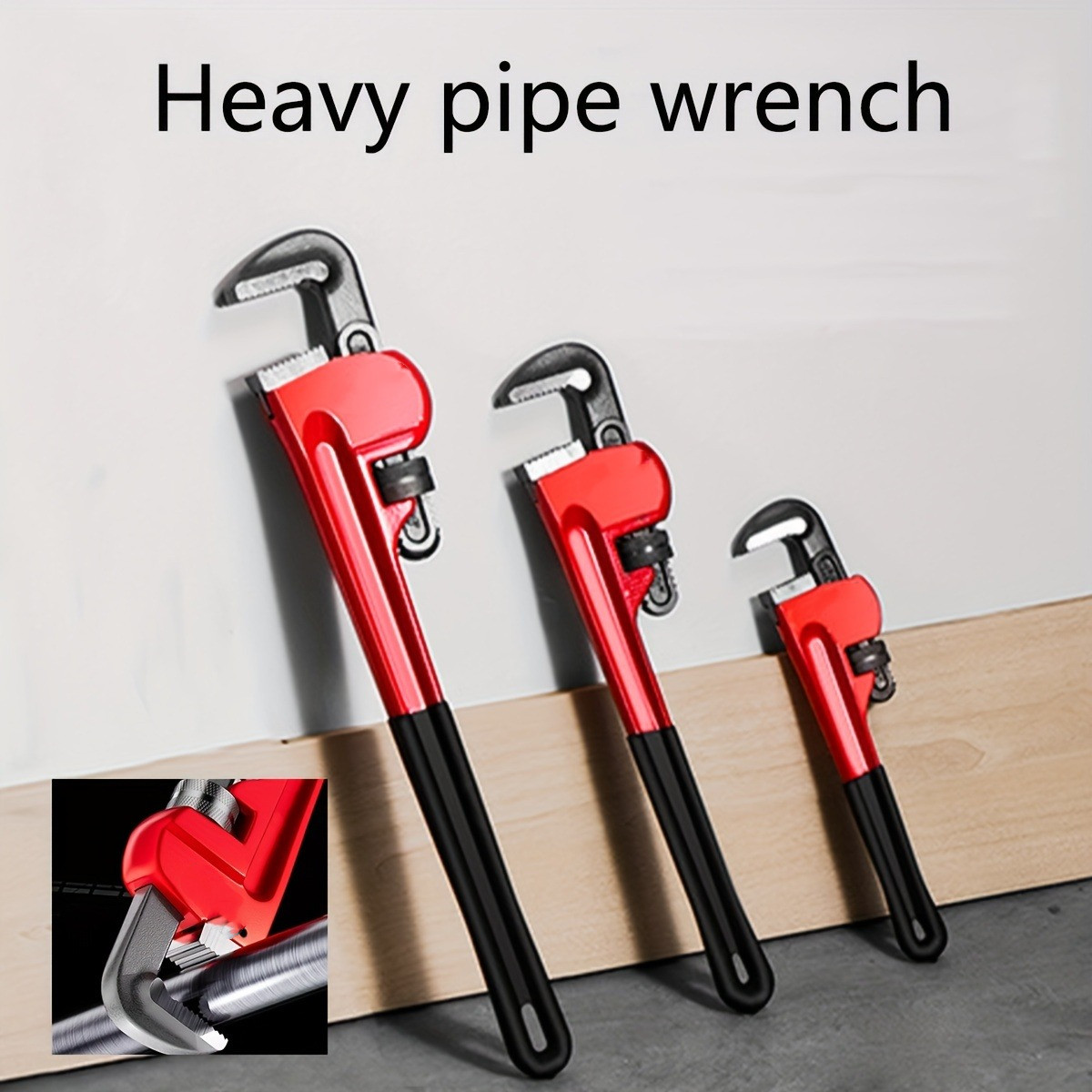 8 Inch/10 Inch/12 Inch Heavy-D - Pipe Wrench Adjustable ulasan dan harga